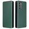 For LG Wing 5G Carbon Fiber Texture Magnetic Horizontal Flip TPU + PC + PU Leather Case with Card Slot(Green)