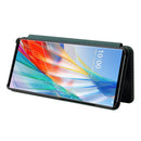 For LG Wing 5G Carbon Fiber Texture Magnetic Horizontal Flip TPU + PC + PU Leather Case with Card Slot(Green)