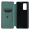 For LG Wing 5G Carbon Fiber Texture Magnetic Horizontal Flip TPU + PC + PU Leather Case with Card Slot(Green)