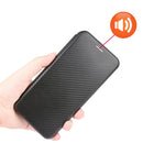 For LG Wing 5G Carbon Fiber Texture Magnetic Horizontal Flip TPU + PC + PU Leather Case with Card Slot(Green)