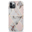 Splicing Marble Pattern TPU Protective Case For iPhone 12 Pro(Light Pink Grey)