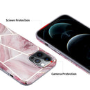 Splicing Marble Pattern TPU Protective Case For iPhone 12 Pro(Light Pink Grey)
