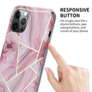 Splicing Marble Pattern TPU Protective Case For iPhone 12 Pro(Light Pink Grey)