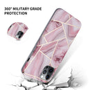 Splicing Marble Pattern TPU Protective Case For iPhone 12 Pro(Light Pink Grey)