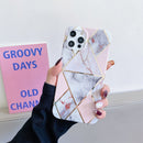 Splicing Marble Pattern TPU Protective Case For iPhone 12 Pro(Light Pink Grey)