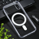 Magsafe Case Simple Magnetic Ring All-inclusive Clear Crystal Acrylic PC +TPU Shockproof Case For iPhone X / XS(Transparent)