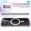 Magsafe Case Simple Magnetic Ring All-inclusive Clear Crystal Acrylic PC +TPU Shockproof Case For iPhone X / XS(Transparent)