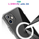 Magsafe Case Simple Magnetic Ring All-inclusive Clear Crystal Acrylic PC +TPU Shockproof Case For iPhone X / XS(Transparent)