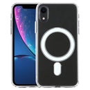 Magsafe Case Simple Magnetic Ring All-inclusive Clear Crystal Acrylic PC +TPU Shockproof Case For iPhone XR(Transparent)