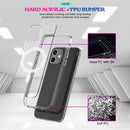 Magsafe Case Simple Magnetic Ring All-inclusive Clear Crystal Acrylic PC +TPU Shockproof Case For iPhone XR(Transparent)
