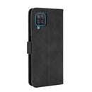 For Samsung Galaxy A12 / M12 / F12 Solid Color Skin Feel Magnetic Buckle Horizontal Flip Calf Texture PU Leather Case with Holder & Card Slots & Wallet(Black)