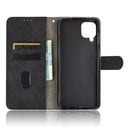 For Samsung Galaxy A12 / M12 / F12 Solid Color Skin Feel Magnetic Buckle Horizontal Flip Calf Texture PU Leather Case with Holder & Card Slots & Wallet(Black)