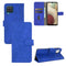 For Samsung Galaxy A12 / M12 / F12 Solid Color Skin Feel Magnetic Buckle Horizontal Flip Calf Texture PU Leather Case with Holder & Card Slots & Wallet(Blue)