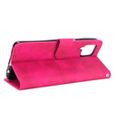 For Samsung Galaxy A12 / M12 / F12 Solid Color Skin Feel Magnetic Buckle Horizontal Flip Calf Texture PU Leather Case with Holder & Card Slots & Wallet(Rose Red)