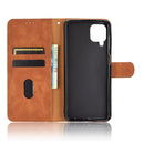 For Samsung Galaxy A12 / M12 / F12 Solid Color Skin Feel Magnetic Buckle Horizontal Flip Calf Texture PU Leather Case with Holder & Card Slots & Wallet(Brown)