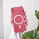 Liquid Silicone Full Coverage Shockproof Magsafe Case For iPhone X / XS(Red)