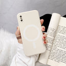 Liquid Silicone Full Coverage Shockproof Magsafe Case For iPhone X / XS(Beige)