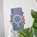 Liquid Silicone Full Coverage Shockproof Magsafe Case For iPhone X / XS(Grey)