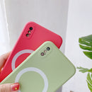 Liquid Silicone Full Coverage Shockproof Magsafe Case For iPhone X / XS(Beige)