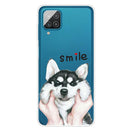 For Samsung Galaxy A12 Colored Drawing Clear TPU Protective Cases(Pinch Face Dog)