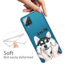 For Samsung Galaxy A12 Colored Drawing Clear TPU Protective Cases(Pinch Face Dog)