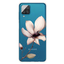 For Samsung Galaxy A12 Colored Drawing Clear TPU Protective Cases(A Lotus)