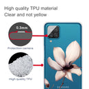 For Samsung Galaxy A12 Colored Drawing Clear TPU Protective Cases(A Lotus)
