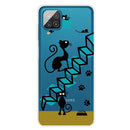 For Samsung Galaxy A12 Shockproof Painted Transparent TPU Protective Case(Stair Cat)