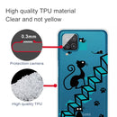 For Samsung Galaxy A12 Shockproof Painted Transparent TPU Protective Case(Stair Cat)