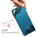For Samsung Galaxy A12 Shockproof Painted Transparent TPU Protective Case(Lace Flower)