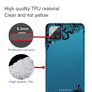 For Samsung Galaxy A12 Shockproof Painted Transparent TPU Protective Case(Lace Flower)