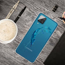 For Samsung Galaxy A12 Shockproof Painted Transparent TPU Protective Case(Feather)