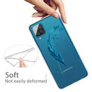 For Samsung Galaxy A12 Shockproof Painted Transparent TPU Protective Case(Feather)