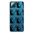 For Samsung Galaxy A12 Shockproof Painted Transparent TPU Protective Case(Black Cat)