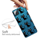 For Samsung Galaxy A12 Shockproof Painted Transparent TPU Protective Case(Black Cat)