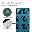 For Samsung Galaxy A12 Shockproof Painted Transparent TPU Protective Case(Black Cat)