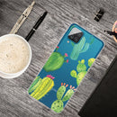 For Samsung Galaxy A12 Shockproof Painted Transparent TPU Protective Case(Cactus)