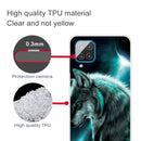 For Samsung Galaxy A12 Shockproof Painted Transparent TPU Protective Case(Moonlight Wolf)