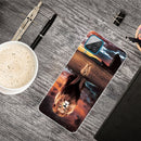 For Samsung Galaxy A12 Shockproof Painted Transparent TPU Protective Case(Desert Lion)