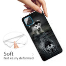 For Samsung Galaxy A12 Shockproof Painted Transparent TPU Protective Case(Reflected Wolf)
