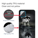 For Samsung Galaxy A12 Shockproof Painted Transparent TPU Protective Case(Reflected Wolf)