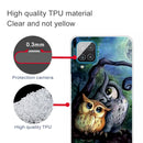 For Samsung Galaxy A12 Shockproof Painted Transparent TPU Protective Case(Owl)