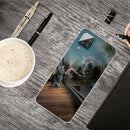 For Samsung Galaxy A12 Shockproof Painted Transparent TPU Protective Case(Glass Tiger)