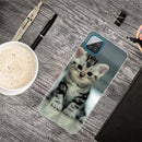 For Samsung Galaxy A12 Shockproof Painted Transparent TPU Protective Case(Sitting Cat)