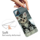 For Samsung Galaxy A12 Shockproof Painted Transparent TPU Protective Case(Sitting Cat)