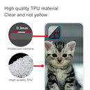 For Samsung Galaxy A12 Shockproof Painted Transparent TPU Protective Case(Sitting Cat)