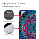 For Samsung Galaxy A12 Shockproof Painted Transparent TPU Protective Case(Rape Blossoms)