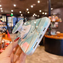 Splicing Marble Pattern Gilding TPU Protective Case with Foldable Holder For iPhone 11(Pink Grey)