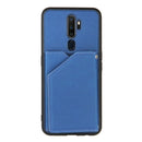 For OPPO A9 2020 Skin Feel PU + TPU + PC Back Cover Shockproof Case with Card Slots & Holder & Photo Frame(Royal Blue)