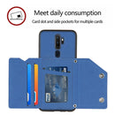 For OPPO A9 2020 Skin Feel PU + TPU + PC Back Cover Shockproof Case with Card Slots & Holder & Photo Frame(Royal Blue)